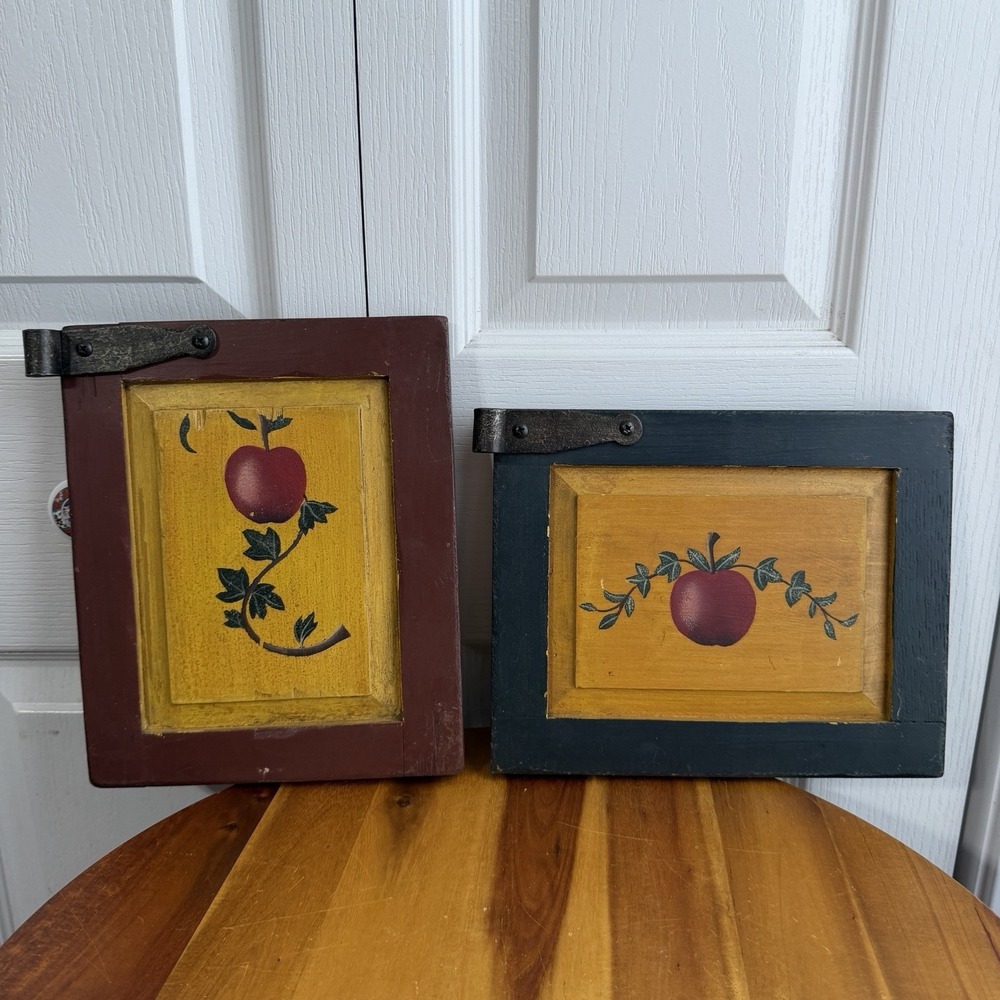 Blue Sky 1999 Set Of 2 Apple Wall Decor Vintage Granny Cottage Farmhouse